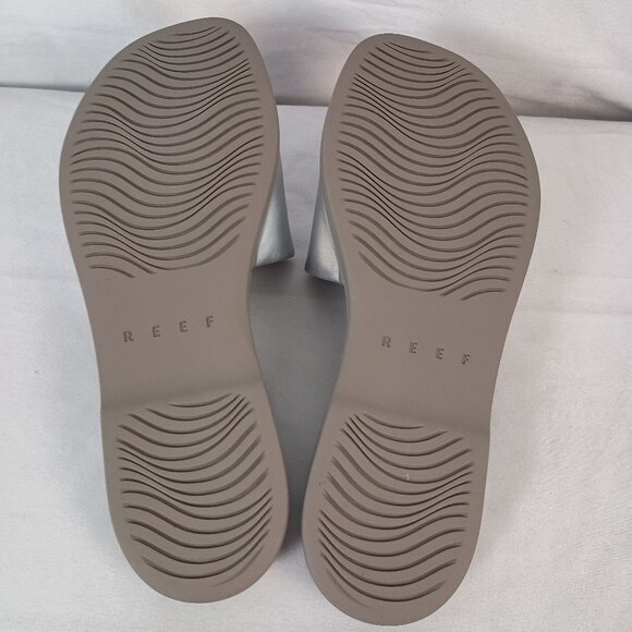 Reef Sunny Arrianah Slide Sandals Silver Womens 10 Comfort - Picture 5 of 12